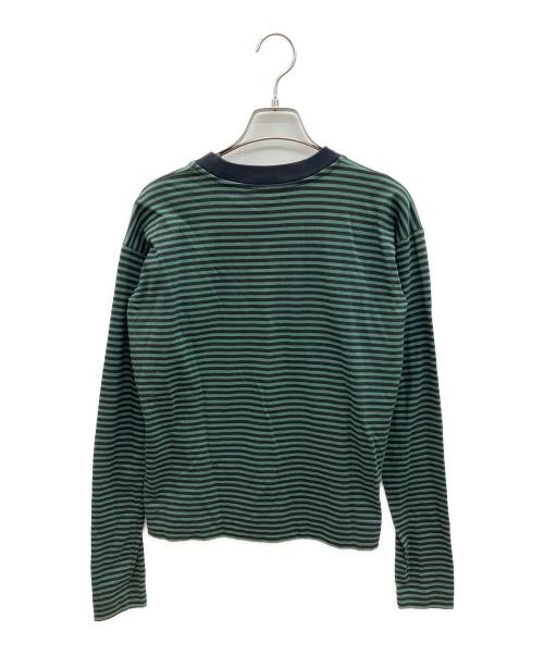 PLAN C（プランシー）PLAN C (プランシー) 長袖カットソー グリーン×ブラック サイズ:Ｍの古着・服飾アイテム