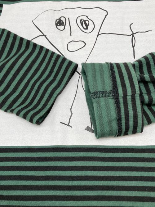 PLAN C（プランシー）PLAN C (プランシー) 長袖カットソー グリーン×ブラック サイズ:Ｍの古着・服飾アイテム