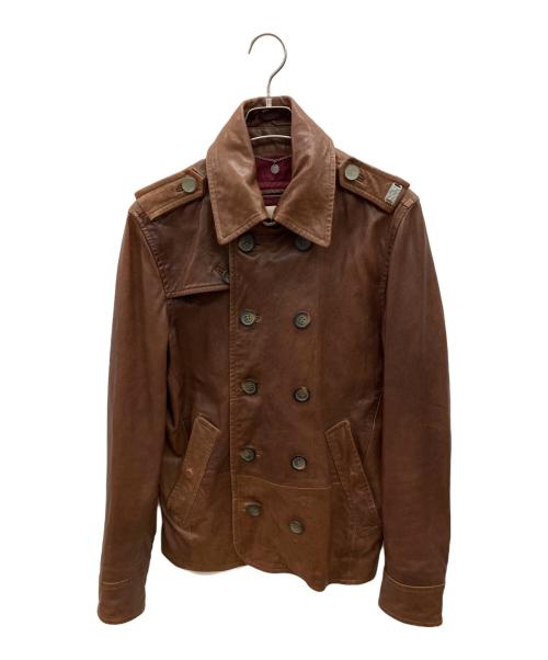 DIESEL（ディーゼル）DIESEL (ディーゼル) ラムレザージャケット ブラウン サイズ:Sの古着・服飾アイテム