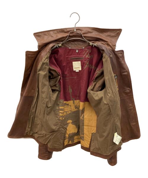 DIESEL（ディーゼル）DIESEL (ディーゼル) ラムレザージャケット ブラウン サイズ:Sの古着・服飾アイテム