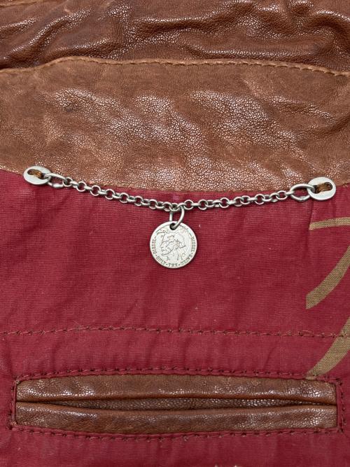 DIESEL（ディーゼル）DIESEL (ディーゼル) ラムレザージャケット ブラウン サイズ:Sの古着・服飾アイテム