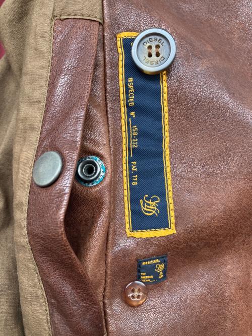 DIESEL（ディーゼル）DIESEL (ディーゼル) ラムレザージャケット ブラウン サイズ:Sの古着・服飾アイテム