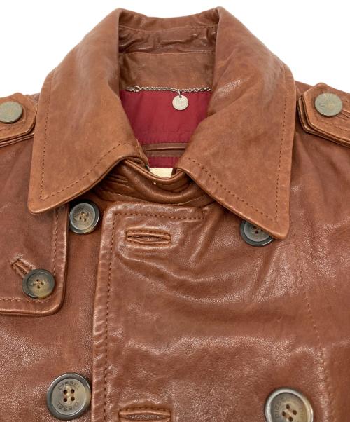 DIESEL（ディーゼル）DIESEL (ディーゼル) ラムレザージャケット ブラウン サイズ:Sの古着・服飾アイテム