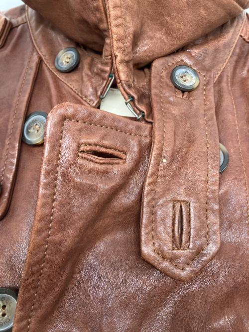 DIESEL（ディーゼル）DIESEL (ディーゼル) ラムレザージャケット ブラウン サイズ:Sの古着・服飾アイテム