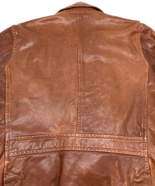 DIESEL（ディーゼル）DIESEL (ディーゼル) ラムレザージャケット ブラウン サイズ:Sの古着・服飾アイテム