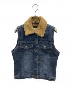 Wranglerラングラー）の古着「00s裏ボアデニムベスト 古着 Y2K」｜インディゴ