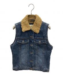 Wrangler（ラングラー）の古着「00s裏ボアデニムベスト 古着 Y2K」｜インディゴ