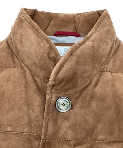 BRUNELLO CUCINELLI（ブルネロクチネリ）BRUNELLO CUCINELLI (ブルネロクチネリ) レザーダウンベスト ブラウン サイズ:Sの古着・服飾アイテム