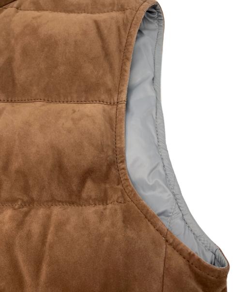 BRUNELLO CUCINELLI（ブルネロクチネリ）BRUNELLO CUCINELLI (ブルネロクチネリ) レザーダウンベスト ブラウン サイズ:Sの古着・服飾アイテム