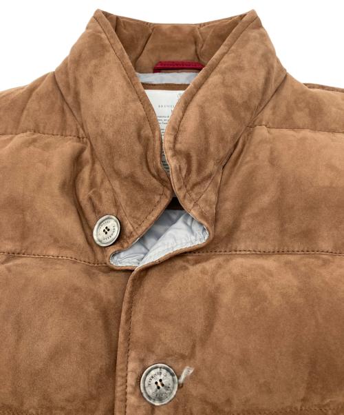 BRUNELLO CUCINELLI（ブルネロクチネリ）BRUNELLO CUCINELLI (ブルネロクチネリ) レザーダウンベスト ブラウン サイズ:Sの古着・服飾アイテム