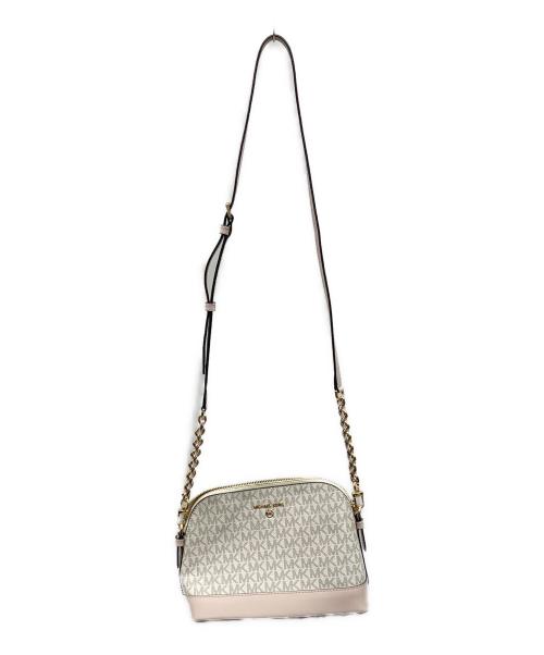 MICHAEL KORS（マイケル・コース）MICHAEL KORS (マイケル・コース) ショルダーバッグ ホワイト×ピンクの古着・服飾アイテム