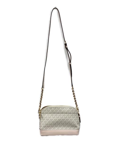 MICHAEL KORS（マイケル・コース）MICHAEL KORS (マイケル・コース) ショルダーバッグ ホワイト×ピンクの古着・服飾アイテム