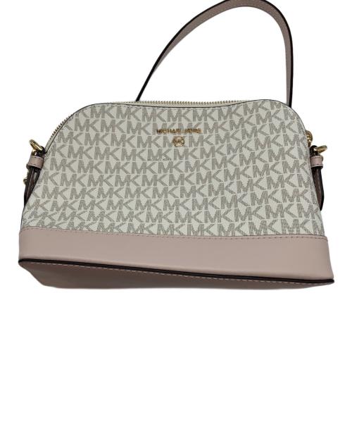MICHAEL KORS（マイケル・コース）MICHAEL KORS (マイケル・コース) ショルダーバッグ ホワイト×ピンクの古着・服飾アイテム