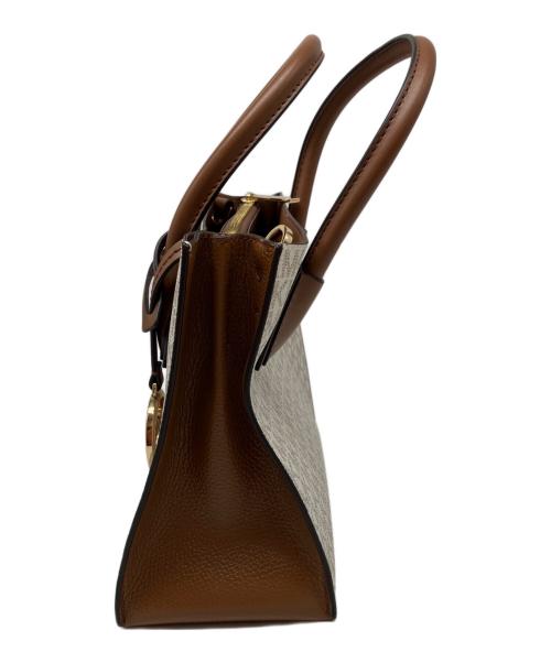 MICHAEL KORS（マイケル・コース）MICHAEL KORS (マイケル・コース) 2WAYショルダーバッグ ホワイト×ブラウンの古着・服飾アイテム