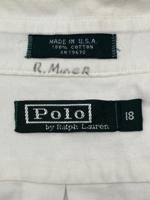 POLO RALPH LAUREN（ポロ・ラルフローレン）POLO RALPH LAUREN (ポロ・ラルフローレン) 80sボタンダウンシャツ 緑タグ 古着 ホワイト サイズ:18の古着・服飾アイテム