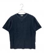 Christian Diorクリスチャン ディオール）の古着「オブリークジャガードパイルTシャツ」｜ネイビー