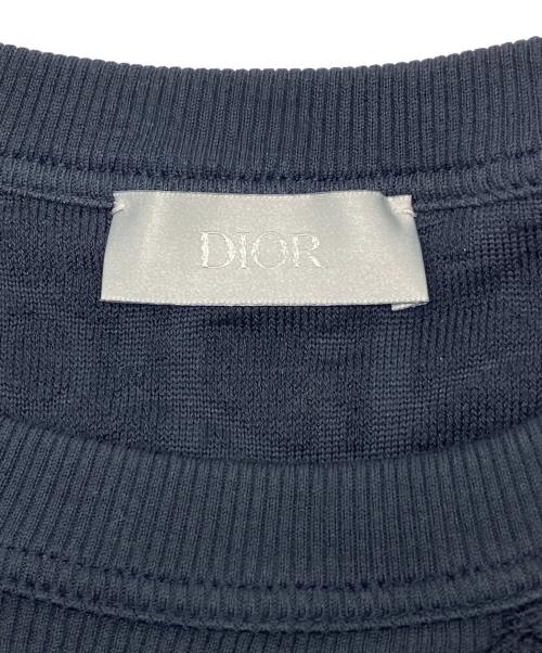 Christian Dior（クリスチャン ディオール）Christian Dior (クリスチャン ディオール) オブリークジャガードパイルTシャツ ネイビー サイズ:Ｍの古着・服飾アイテム
