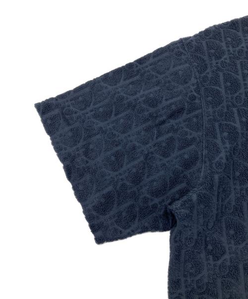 Christian Dior（クリスチャン ディオール）Christian Dior (クリスチャン ディオール) オブリークジャガードパイルTシャツ ネイビー サイズ:Ｍの古着・服飾アイテム