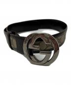 GUCCIグッチ）の古着「レザーベルト」｜ブラウン