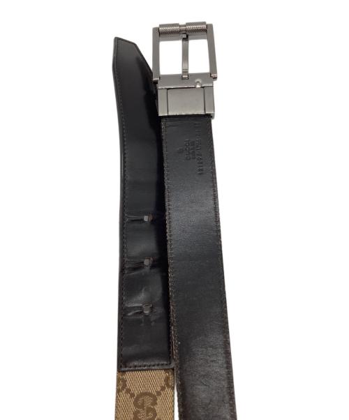 GUCCI（グッチ）GUCCI (グッチ) GGレザーベルト キャメル×ブラウンの古着・服飾アイテム