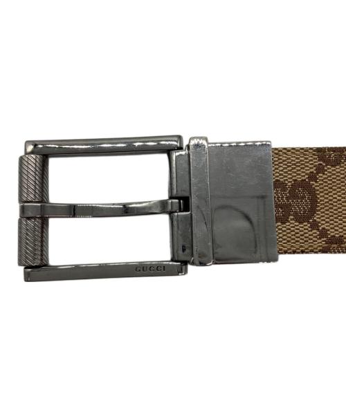 GUCCI（グッチ）GUCCI (グッチ) GGレザーベルト キャメル×ブラウンの古着・服飾アイテム