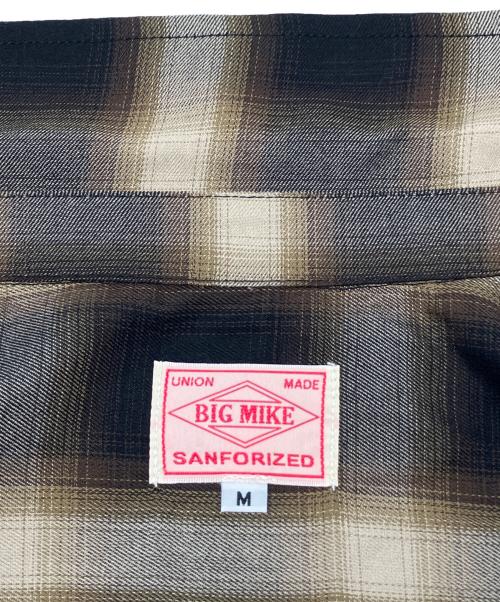 BIG MIKE（ビックマイク）BIG MIKE (ビックマイク) 長袖シャツ ブラック×ベージュ サイズ:Ｍの古着・服飾アイテム