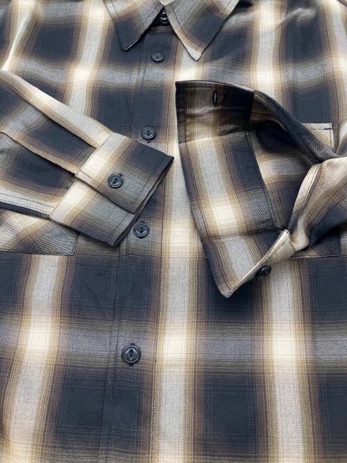 BIG MIKE（ビックマイク）BIG MIKE (ビックマイク) 長袖シャツ ブラック×ベージュ サイズ:Ｍの古着・服飾アイテム