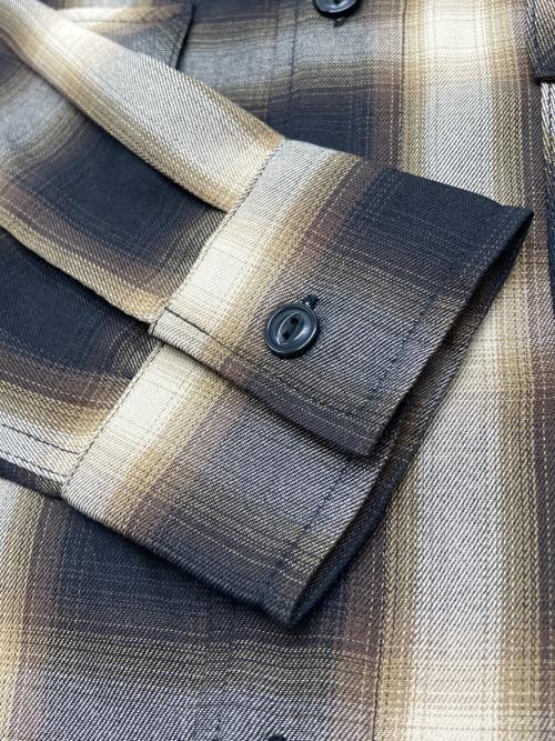 BIG MIKE（ビックマイク）BIG MIKE (ビックマイク) 長袖シャツ ブラック×ベージュ サイズ:Ｍの古着・服飾アイテム