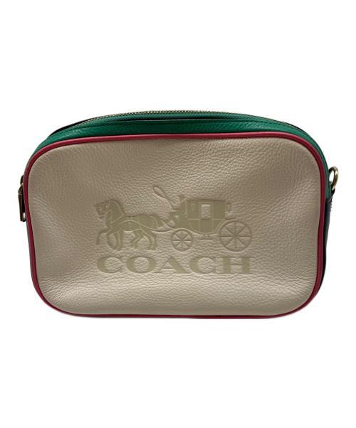 COACH（コーチ）COACH (コーチ) ショルダーバッグ ホワイト×グリーン×ピンクの古着・服飾アイテム