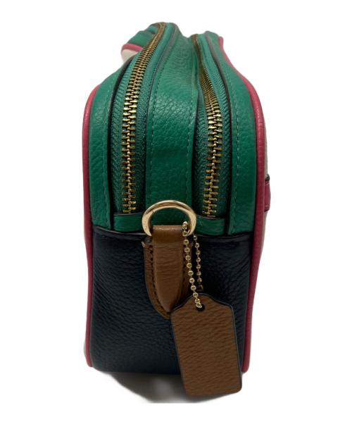 COACH（コーチ）COACH (コーチ) ショルダーバッグ ホワイト×グリーン×ピンクの古着・服飾アイテム