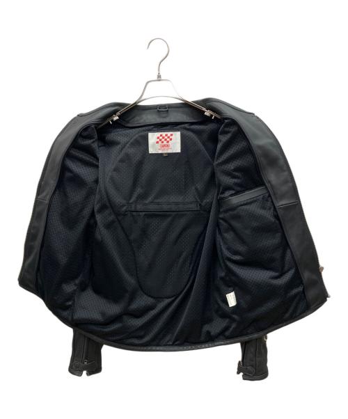 SIMPSON（シンプソン）SIMPSON (シンプソン) 2WAYレザーライダースジャケット ブラック×レッド サイズ:Lの古着・服飾アイテム