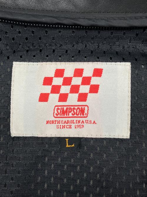 SIMPSON（シンプソン）SIMPSON (シンプソン) 2WAYレザーライダースジャケット ブラック×レッド サイズ:Lの古着・服飾アイテム