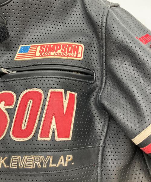 SIMPSON（シンプソン）SIMPSON (シンプソン) 2WAYレザーライダースジャケット ブラック×レッド サイズ:Lの古着・服飾アイテム