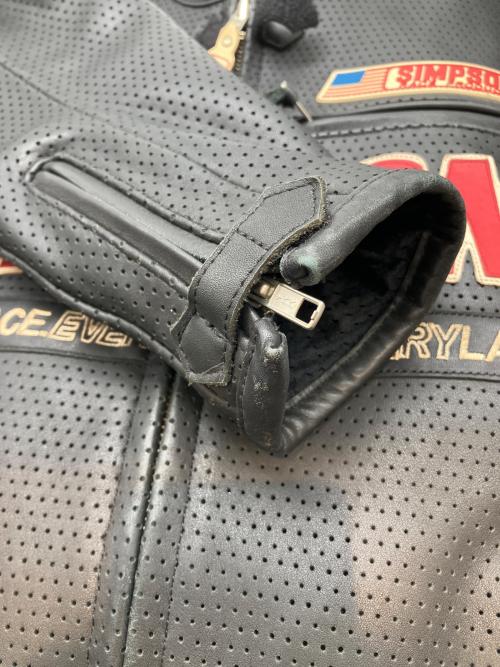 SIMPSON（シンプソン）SIMPSON (シンプソン) 2WAYレザーライダースジャケット ブラック×レッド サイズ:Lの古着・服飾アイテム