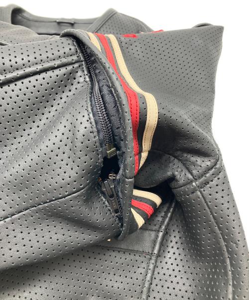 SIMPSON（シンプソン）SIMPSON (シンプソン) 2WAYレザーライダースジャケット ブラック×レッド サイズ:Lの古着・服飾アイテム