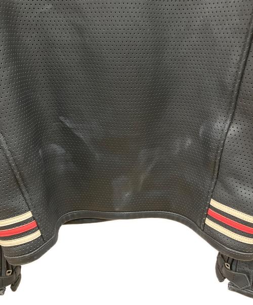 SIMPSON（シンプソン）SIMPSON (シンプソン) 2WAYレザーライダースジャケット ブラック×レッド サイズ:Lの古着・服飾アイテム