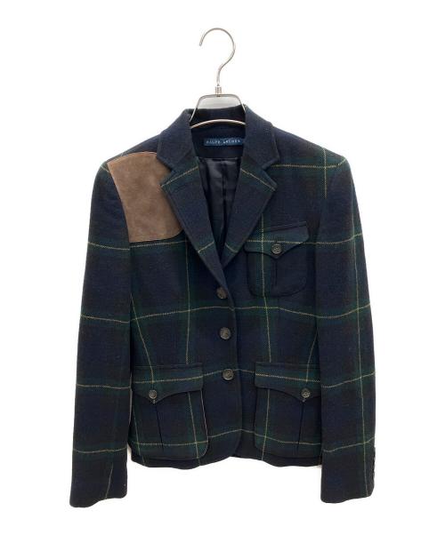 RALPH LAUREN（ラルフローレン）RALPH LAUREN (ラルフローレン) 3Bチェックジャケット グリーン×ネイビー サイズ:2の古着・服飾アイテム