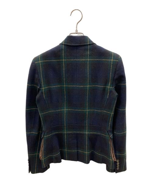 RALPH LAUREN（ラルフローレン）RALPH LAUREN (ラルフローレン) 3Bチェックジャケット グリーン×ネイビー サイズ:2の古着・服飾アイテム