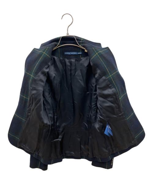 RALPH LAUREN（ラルフローレン）RALPH LAUREN (ラルフローレン) 3Bチェックジャケット グリーン×ネイビー サイズ:2の古着・服飾アイテム