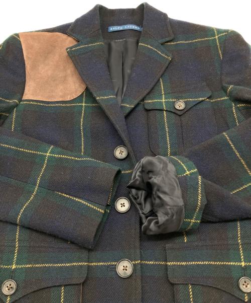 RALPH LAUREN（ラルフローレン）RALPH LAUREN (ラルフローレン) 3Bチェックジャケット グリーン×ネイビー サイズ:2の古着・服飾アイテム