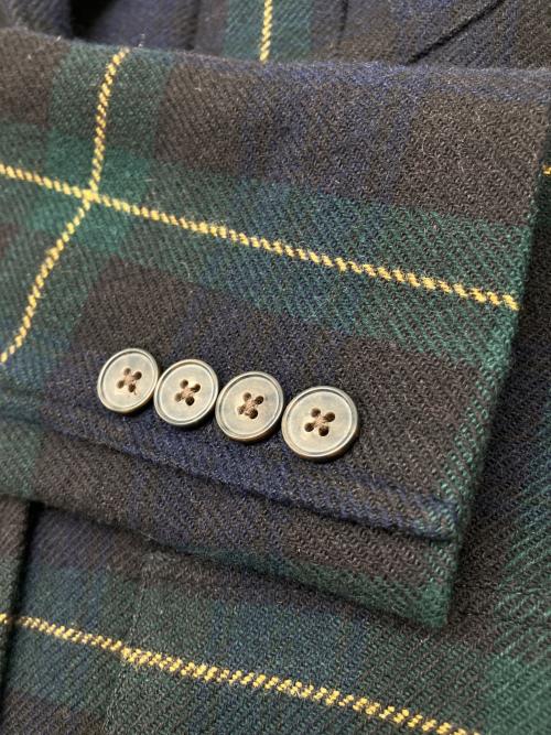RALPH LAUREN（ラルフローレン）RALPH LAUREN (ラルフローレン) 3Bチェックジャケット グリーン×ネイビー サイズ:2の古着・服飾アイテム
