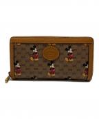 GUCCI×DISNEYグッチ×ディズニー）の古着「ミニGGスプリームジップアラウンドウォレット」｜ブラウン