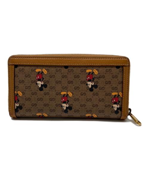 GUCCI（グッチ）GUCCI (グッチ) DISNEY (ディズニー) ミニGGスプリームジップアラウンドウォレット ブラウンの古着・服飾アイテム