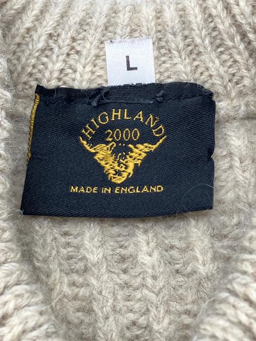 HIGHLAND2000（ハイランド2000）HIGHLAND2000 (ハイランド2000) 厚手ニット　エルボーパッチニット ベージュ サイズ:Lの古着・服飾アイテム