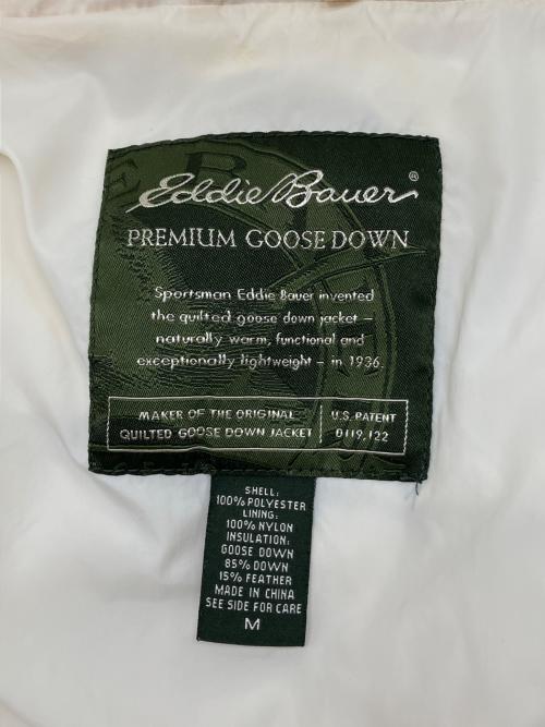 Eddie Bauer（エディーバウアー）Eddie Bauer (エディーバウアー) 00sダウンジャケット PREMIUM GOOSE DOWN 緑タグ 古着 ホワイト サイズ:Ｍの古着・服飾アイテム