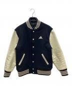 adidasアディダス）の古着「ウールスタジャン」｜ネイビー×ベージュ