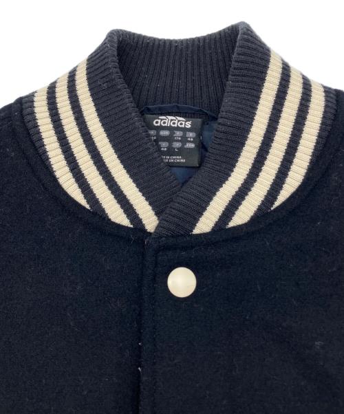 adidas（アディダス）adidas (アディダス) ウールスタジャン ネイビー×ベージュ サイズ:Lの古着・服飾アイテム