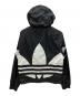 adidas (アディダス) フーデッドジャケット ブラック×ホワイト サイズ:Ｍ：5000円