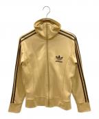 adidasアディダス）の古着「80sトラックジャケット 銀タグ 万国旗タグ 古着」｜ベージュ×ブラウン