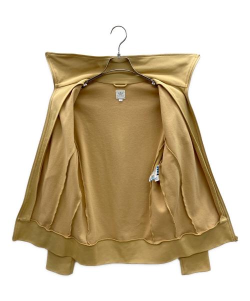 adidas（アディダス）adidas (アディダス) 80sトラックジャケット 銀タグ 万国旗タグ 古着 ベージュ×ブラウン サイズ:Lの古着・服飾アイテム